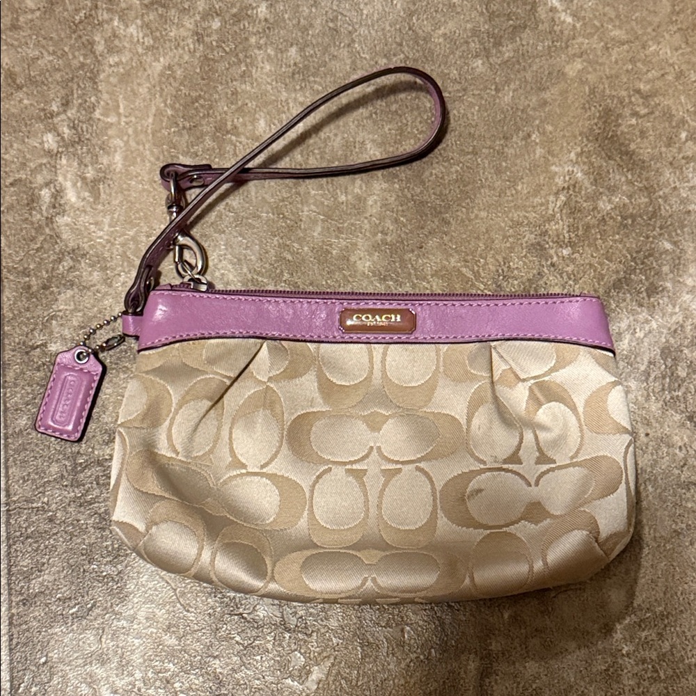 Y2K Coach Signature Pleated Wristlet